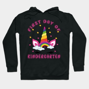 Cute Unicorn and Rainbow | First Day of Kindergarten Hoodie